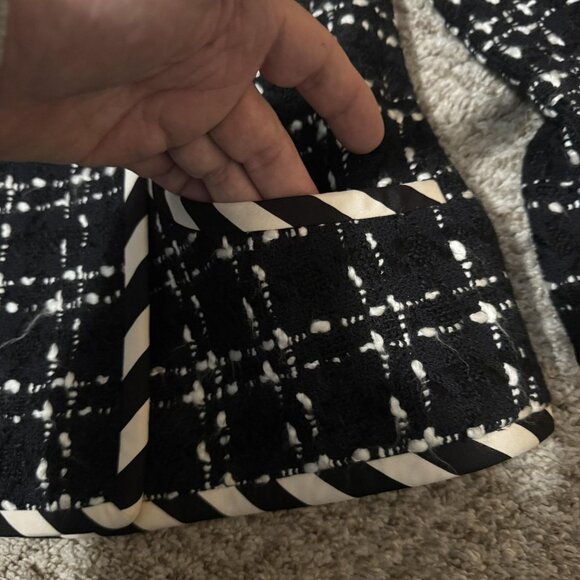 Vintage Carlisle Blazer Womens 8 Black Tweed Plaid Double Breasted Hong Kong 80s - Picture 6 of 9